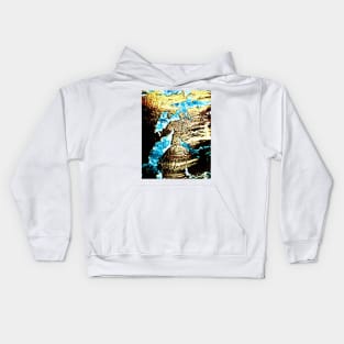 Eruption acrylic pouring  art Kids Hoodie